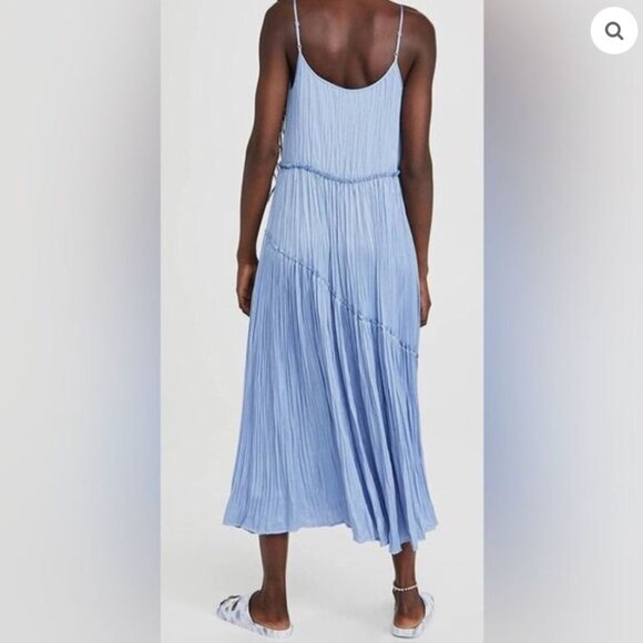 Vince Pleated Tiered Asymmetric Midi Dress - Picture 2 of 6
